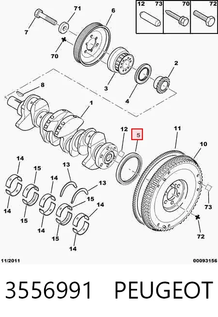 Сальник коленвала двигателя, задний на Opel Corsa F P2JO