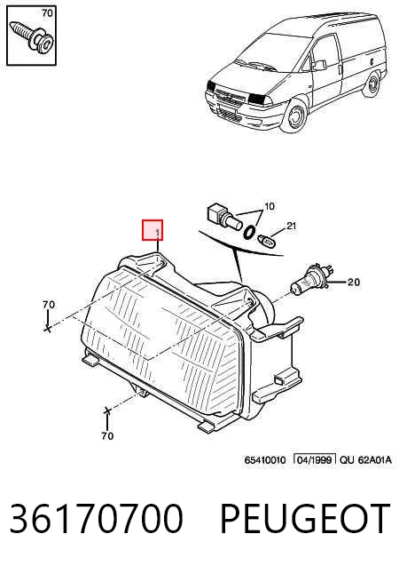  Левая фара Fiat Scudo 