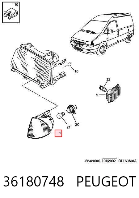 Правый указатель поворота Citroen Jumpy I бортовая платформа (BU) (1999 - 2006) цена, от 8.83 USD