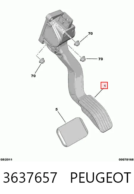 Педали газа на Peugeot 208 I CA, CC
