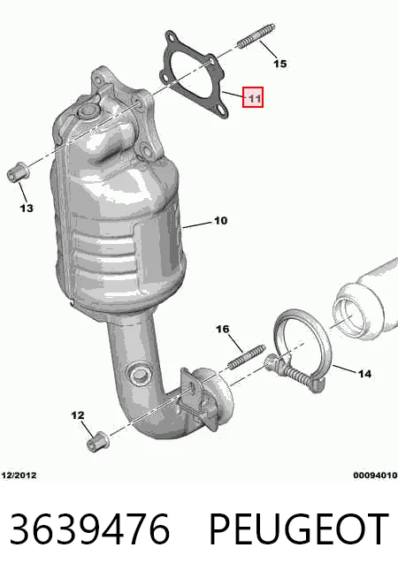 Прокладка коллектора выпускного Citroen C-Elysee седан (2013 - 2026) цена, от 5.03 USD
