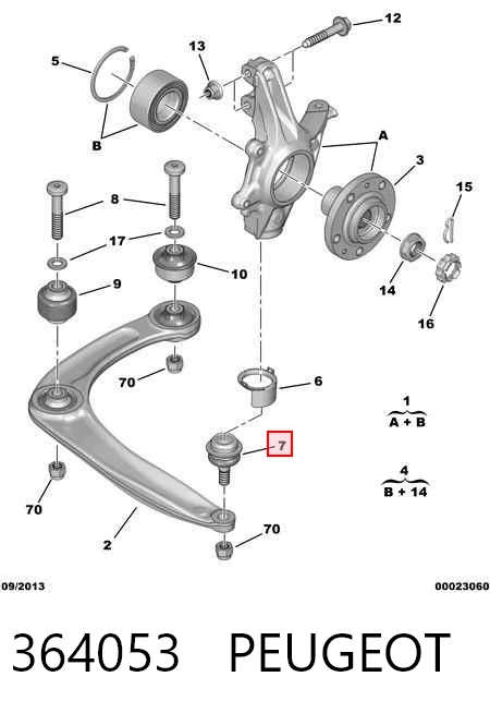 364053 Peugeot/Citroen Палец шаровой нижний