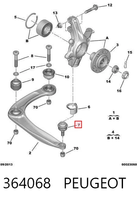 364068 Peugeot/Citroen Палец шаровой нижний