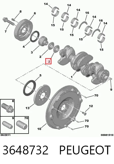 Звезда коленвала вала General Motors 03648732 цена, от 31.29 USD