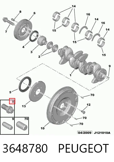 Болт шкива коленвала BMW 7129904365 цена, от 1.21 USD