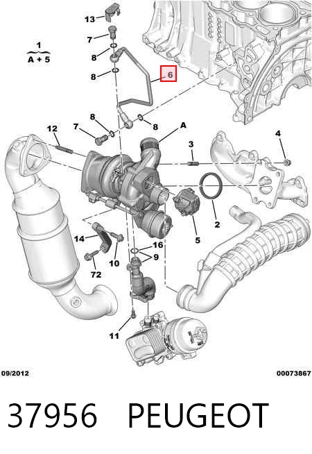 37956 Peugeot/Citroen Подача масляная труба
