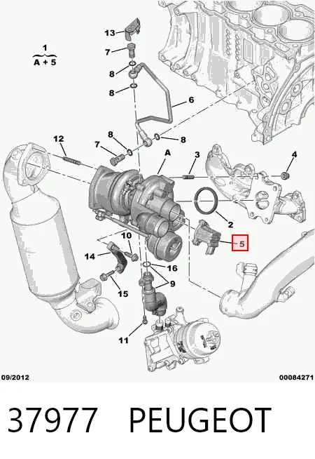 37977 Peugeot/Citroen Клапан рециркуляции наддувочного воздуха турбины