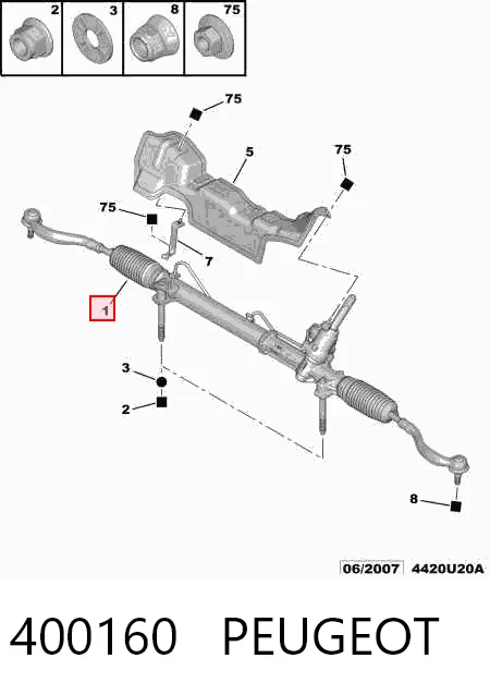 400160 Peugeot/Citroen Управление рулевое в сборе