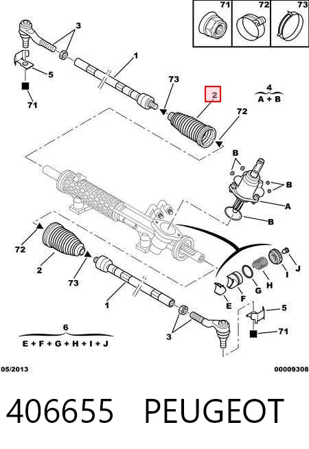 406655 Peugeot/Citroen Пыльник рулевой тяги