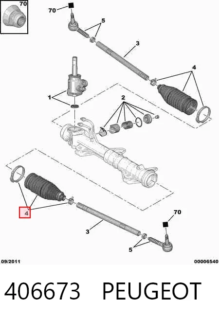 406673 Peugeot/Citroen Пыльник рулевой тяги