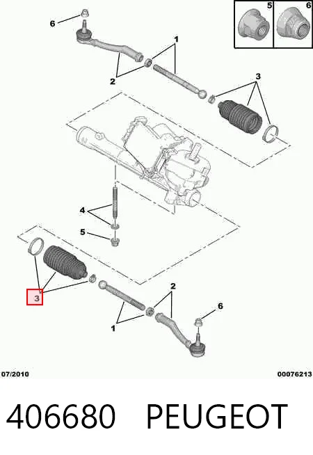406680 Peugeot/Citroen Пыльник рулевой тяги