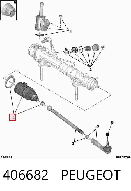 406682 Peugeot/Citroen Пыльник рулевой тяги