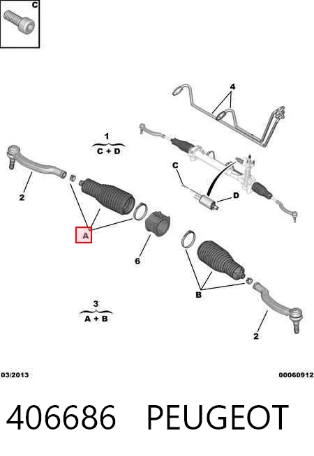 406686 Peugeot/Citroen Пыльник рулевой тяги