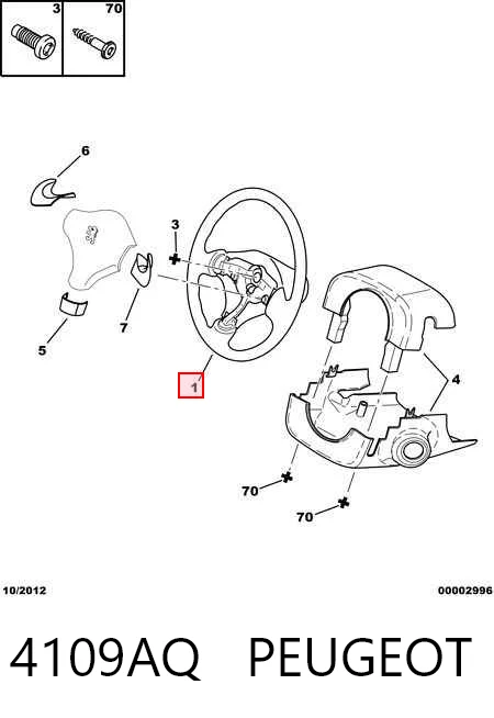 Колесо рулевое на Peugeot 307  3A, 3C