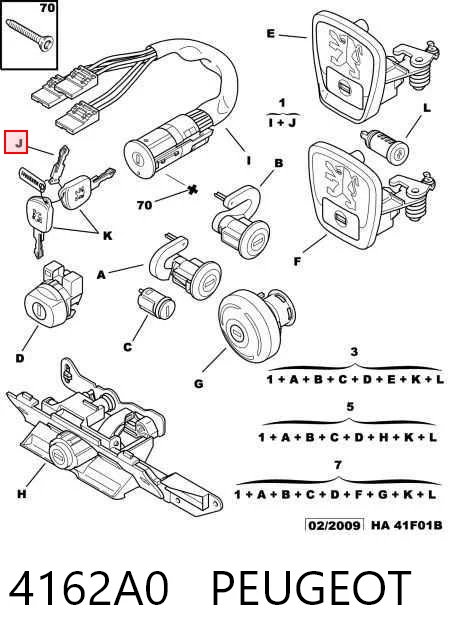 4162A0 Peugeot/Citroen Замок зажигания