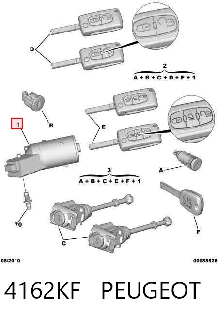 4162KF Peugeot/Citroen Замок зажигания