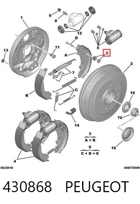 Монтажный комплект задних барабанных колодок EX08856 Euroex