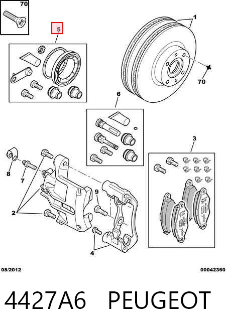 Ремкомплект переднего суппорта 1048296 Ford