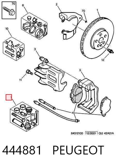444881 Peugeot/Citroen Ремкомплект суппорта тормозного, переднего