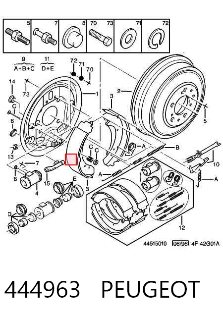 444963 Peugeot/Citroen Ремкомплект тормозного цилиндра заднего