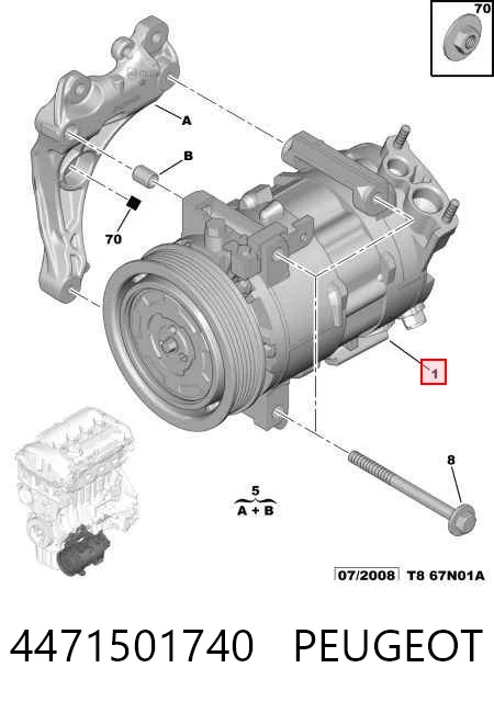 4471501740 Peugeot/Citroen Компрессор хладагента