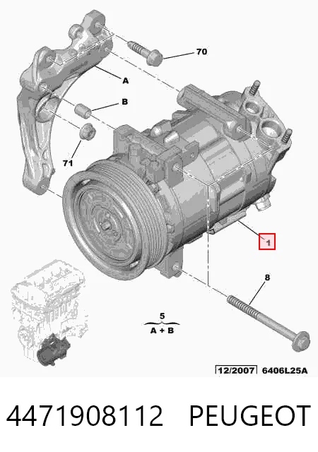 4471908112 Peugeot/Citroen Компрессор хладагента