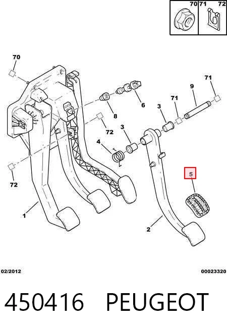 450416 Peugeot/Citroen Накладка педали сцепления