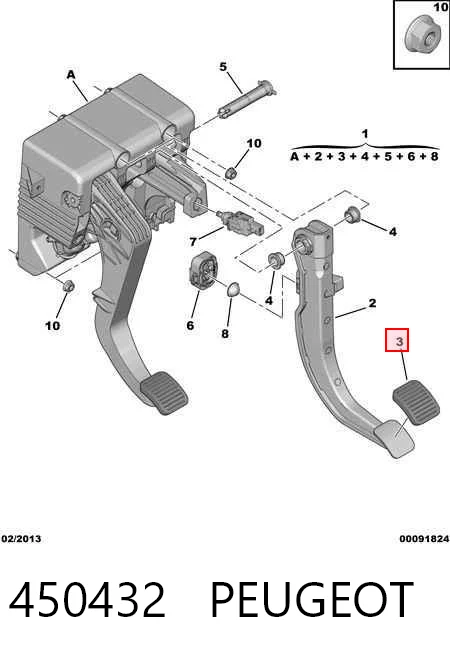 450432 Peugeot/Citroen Накладка педали сцепления