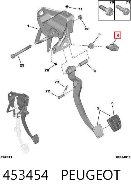 453454 Peugeot/Citroen Датчик тормоза