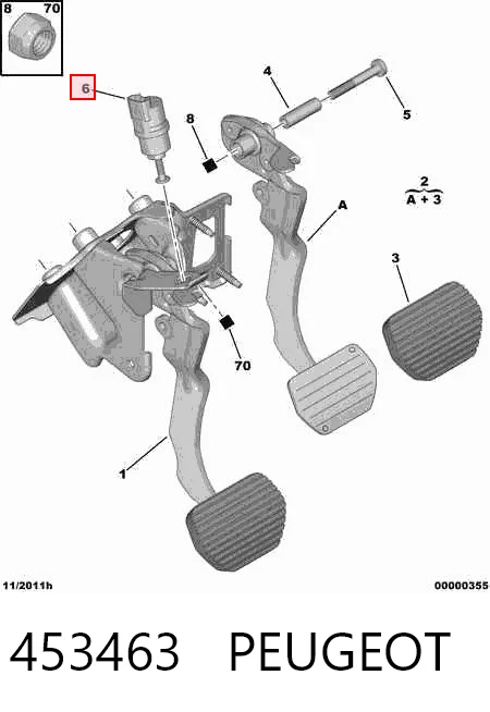 453463 Peugeot/Citroen Датчик тормоза
