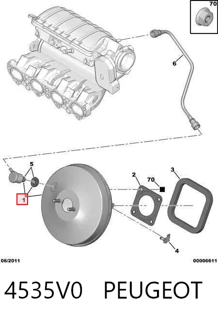4535V0 Peugeot/Citroen Усилитель тормоза вакуумный
