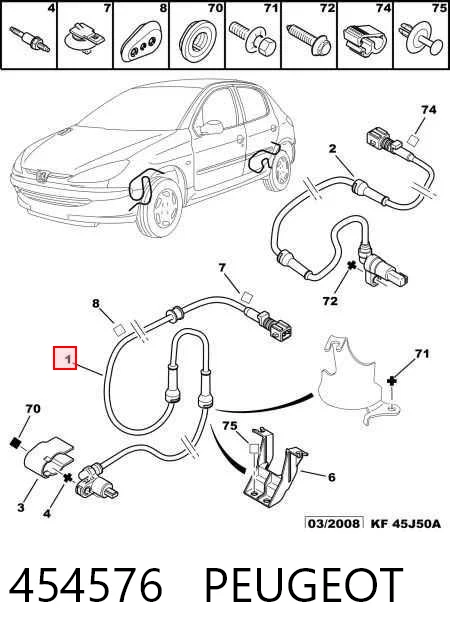 454576 Peugeot/Citroen Датчик АБС