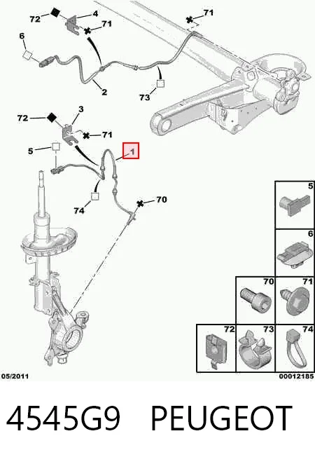 Датчик АБС (ABS) передний Citroen C8 EA, EB