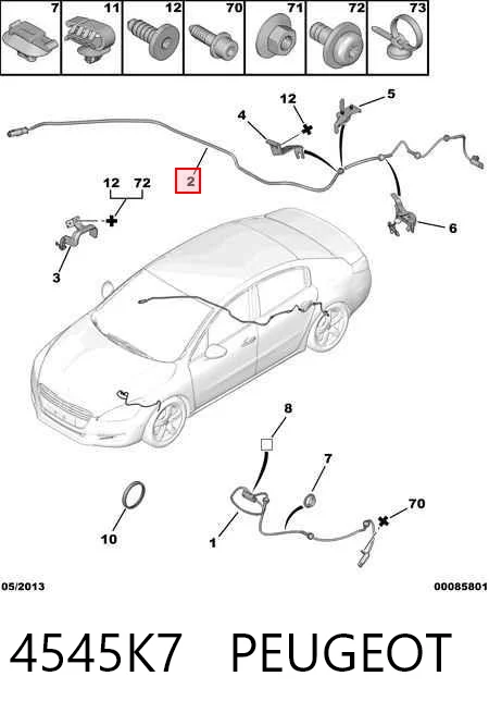 4545K7 Peugeot/Citroen Датчик АБС (ABS) задний