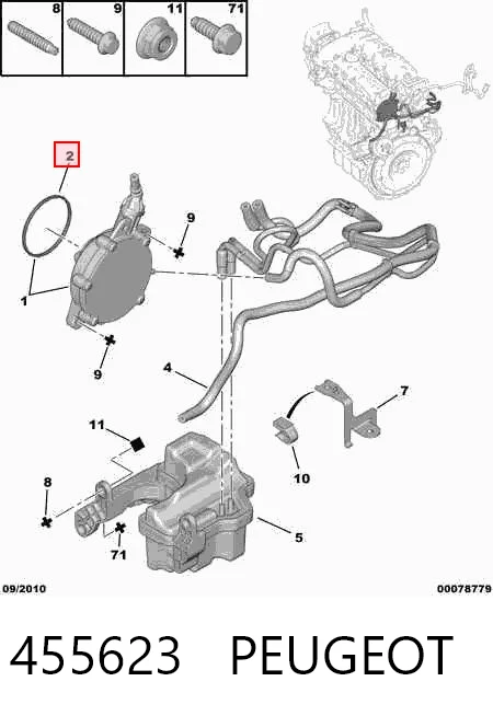 455623 Peugeot/Citroen Прокладка вакуумного насоса