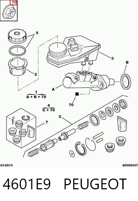 4601E9 Peugeot/Citroen Цилиндр тормозной, главный