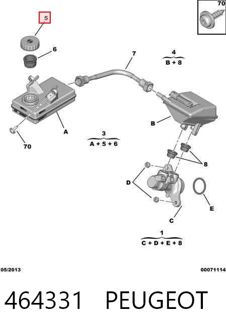 464331 Peugeot/Citroen Крышка бачка главного тормозного цилиндра