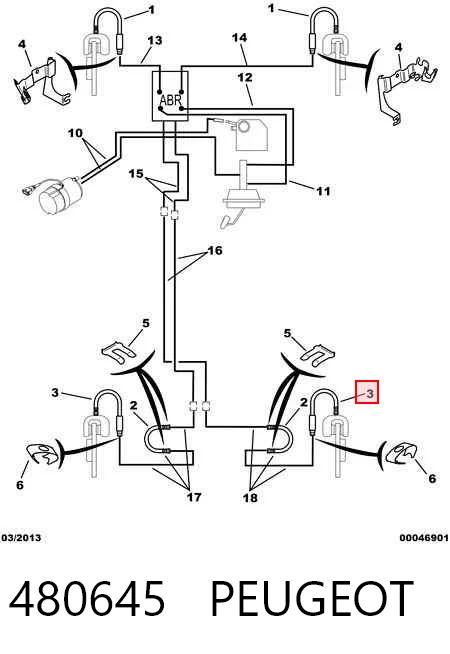 480645 Peugeot/Citroen Гибкая тормозная трубка задняя