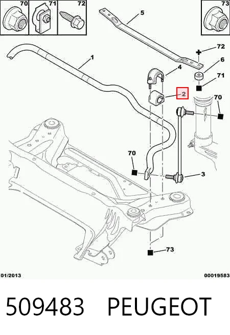 509483 Peugeot/Citroen Разрезная втулка стабилизатора