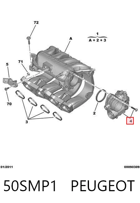  Дроссельная заслонка Peugeot 206 