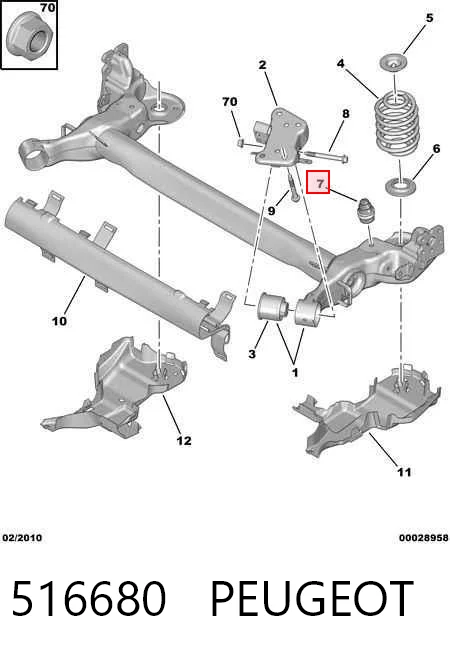 516680 Peugeot/Citroen Отбойник заднего моста