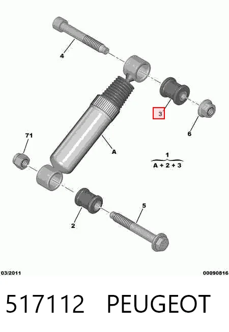 Сайлентблок амортизатора заднего Sasic 715125