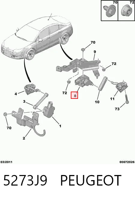 5273J9 Peugeot/Citroen Задний датчик положения кузова