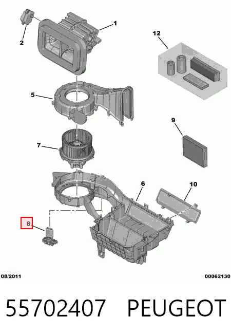 55702407 Peugeot/Citroen Реле печки