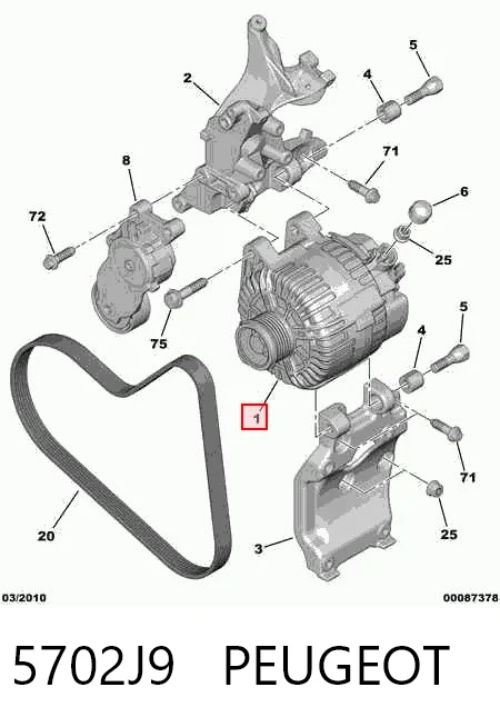 5702J9 Peugeot/Citroen Генератор автомобильный