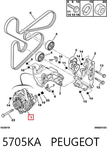 5705KA Peugeot/Citroen Генератор автомобильный