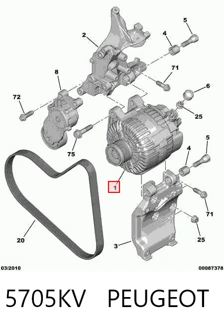 5705KV Peugeot/Citroen Генератор автомобильный