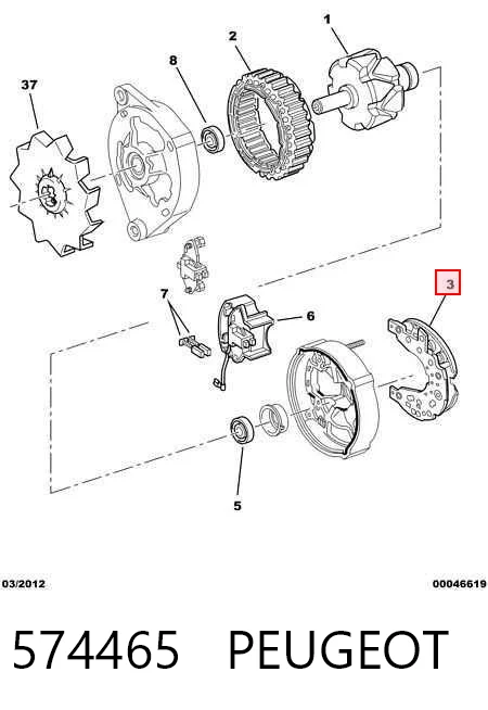 Выпрямитель генератора на Peugeot 309 I 10C, 10A
