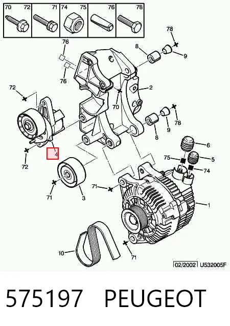 575197 Peugeot/Citroen Натяжитель клинового ремня