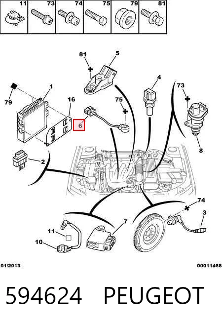 Датчик самовоспламенения на Peugeot 406  8B